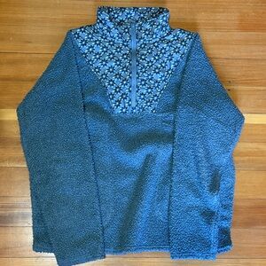 Grey Patterned Fleece Pullover